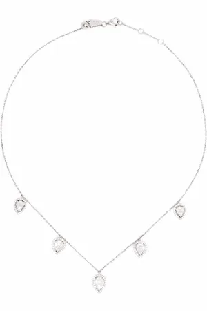 DJULA Choker-halskæde i 18 karat hvidguld med fem pæreformet diamanter