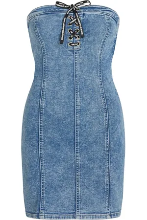 Karl Lagerfeld Kort denimkjole med bundet front