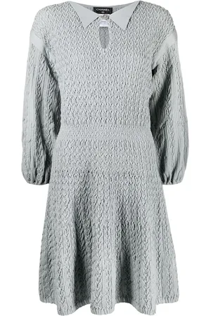 CHANEL Strikket kjole med ruche