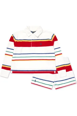 Ralph Lauren Stribet polo- og shortssæt i frotté