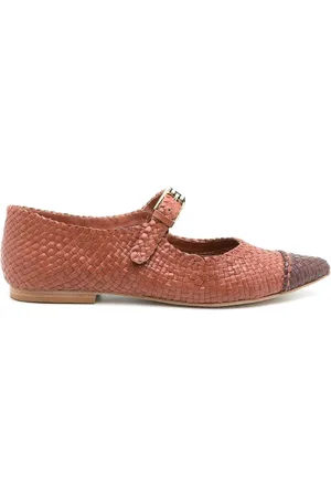 Sarah Chofakian Vævede Elizabeth pumps i læder