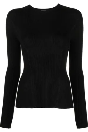 Lanvin Ribstrikket top med lange ærmer