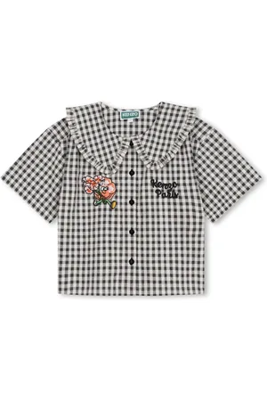 Kenzo Gingham-ternet skjorte med broderet logo