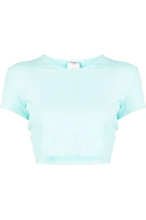 CHANEL 1997 cropped T-shirt med CC-logo