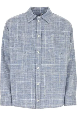 1989 STUDIO Chambray-skjorte med gittertryk