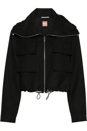 HUGO BOSS Cropped jakke med logoplade