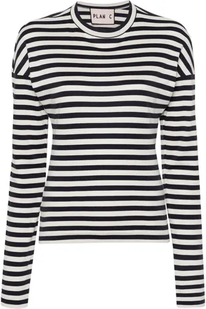 Plan C Stribet draperet top