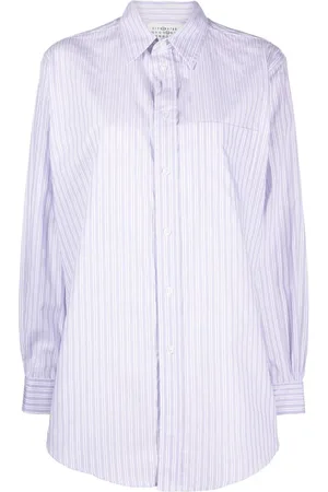 Maison Margiela Nålestribet poplin-skjorte