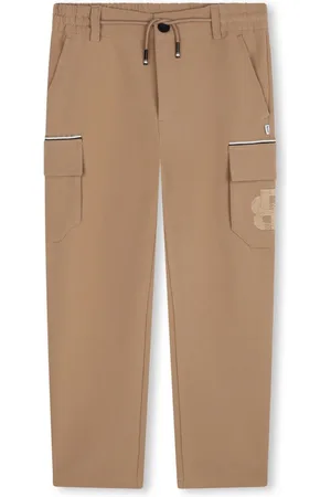 HUGO BOSS Bukser med logo-applikation og lige ben