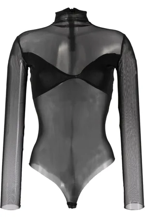 Atu Body Couture Halvgennemsigtig bodysuit med halterneck