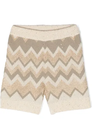 Missoni Strikkede shorts med pailletter og zigzagmønster