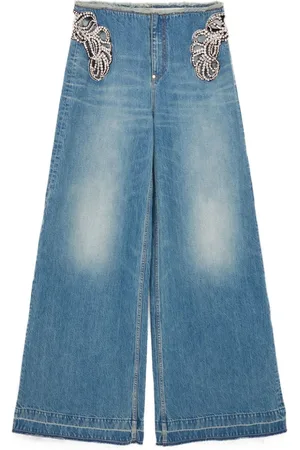 Stella McCartney Jeans med krystaludsmykning og brede ben