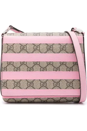 Gucci Stribet skuldertaske i GG-kanvas fra 2010