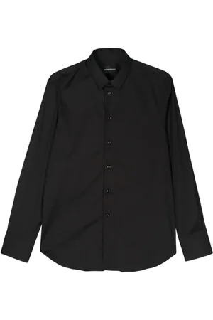Emporio Armani Ensfarvet skjorte med lange ærmer
