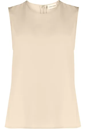 Calvin Klein Tanktop i twill med rund hals