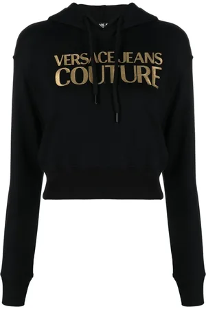 VERSACE Cropped hættetrøje med logoudsmykning