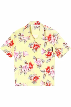 Palm Angels Kortærmet skjorte med hibiscus-tryk