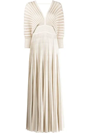 Elie saab Lang strikket kjole med plisseringer