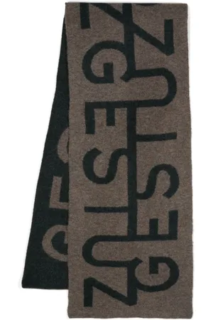 Gestuz Intarsia-strikket tørklæde med logo