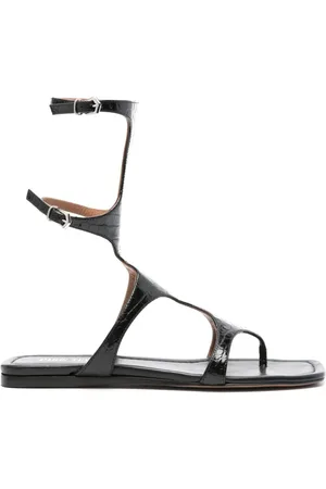 PARIS TEXAS Flade sandaler med krokodilleeffekt