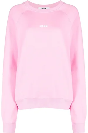 Msgm Sweatshirt med rund hals og logotryk