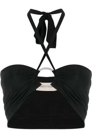 ALEXANDRE VAUTHIER Cropped top med halterneck og udsmykket ring
