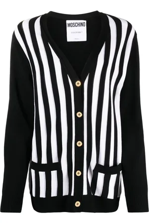 Moschino Stribet cardigan i ribstrik