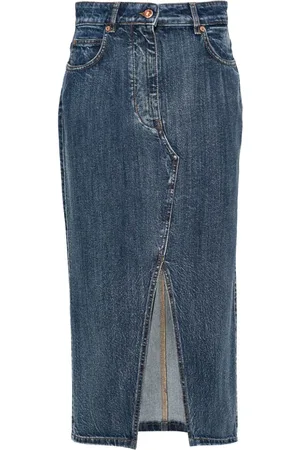 Aspesi Denimnederdel med logo-applikation