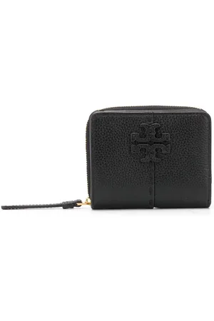 Tory Burch Pung i læder med lynlås og logoplade