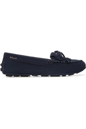 Bally Loafers i ruskind med kvastdetalje