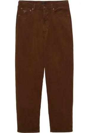 Prada Fløjlsbukser med trekantet logo