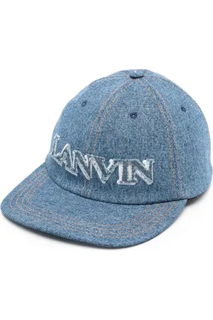 Lanvin Kasket i denim med logoapplikation