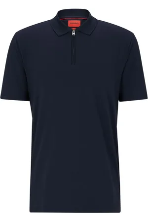 HUGO BOSS Poloskjorte med korte ærmer og lynlås