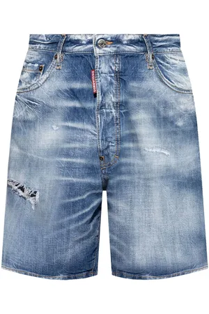 Dsquared2 Denimshorts med logomærke og slitageeffekt