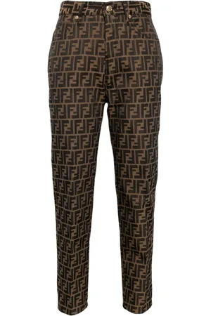 Fendi Cropped bukser i Zucca-jacquard med smal pasform