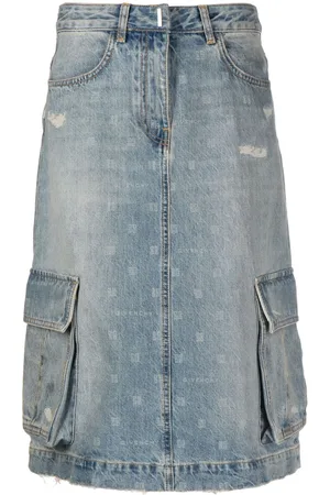 Givenchy Cargo-nederdel i denim med monogramtryk