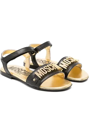 Moschino Sandaler i læder med logo-bogstav