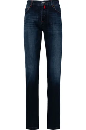 Kiton Jeans med lige ben og broderet logo