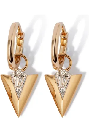 ANNOUSHKA Deco pile-hoop-øreringe i 18 karat guld med diamant