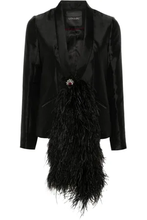 LOULOU Blazer med fjerdetalje