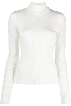 Courrèges Ribstrikket trøje med logotryk