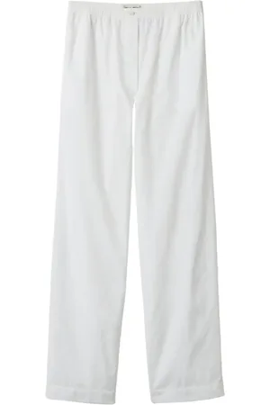 Miu Miu Bukser i poplin med broderet logo