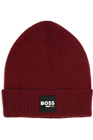 HUGO BOSS Strikket hue med logomærke