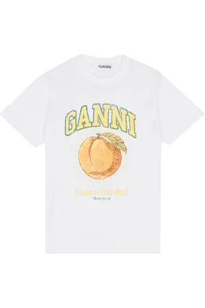 Ganni T-shirt med logotryk