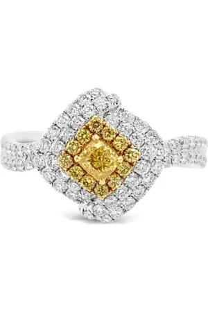 HYT Jewelry Fancy Intense diamantring i 18 karat guld og platin