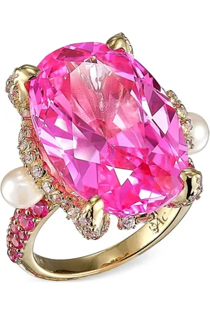 Anabela Chan Rose Mermaid ring i 18 karat forgyldt sølv med ædelsten og perle