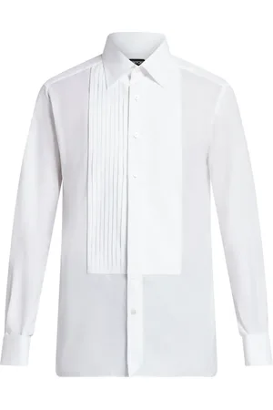 Tom Ford Skjorte med plisseret krave
