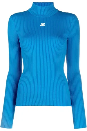 Courrèges Ribstrikket trøje med logotryk