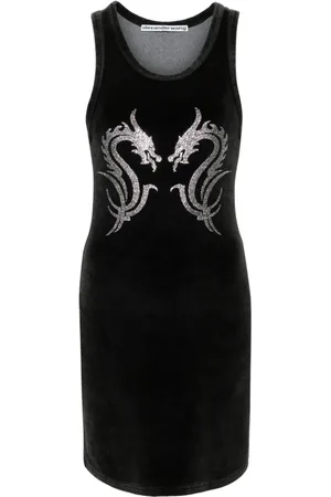 Alexander Wang Kort Dragon Hotfix kjole i velour