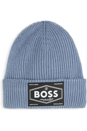 HUGO BOSS Strikket hue med logomærke